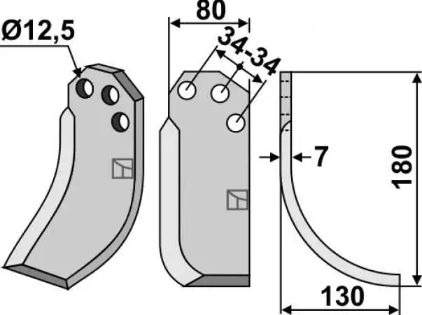 Fräsmesser 180x80mm, rechts